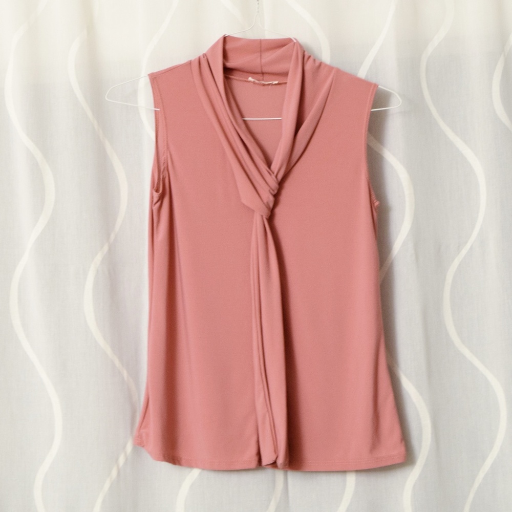 NEW PROSPECT BLVD Knotted Necktie Scarf Tank Top | Size M